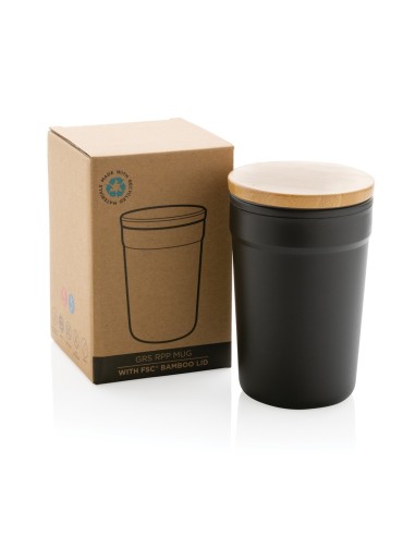 Taza GRS RPP con tapa de bambú