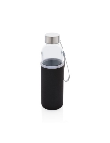 Botella de vidrio con funda de neopreno