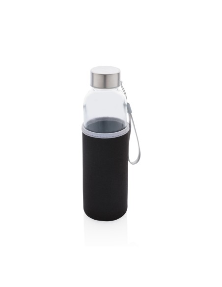 Botella de vidrio con funda de neopreno
