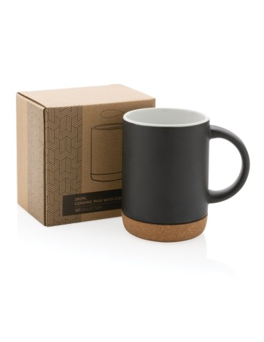 Taza de cerámica con base de corcho
