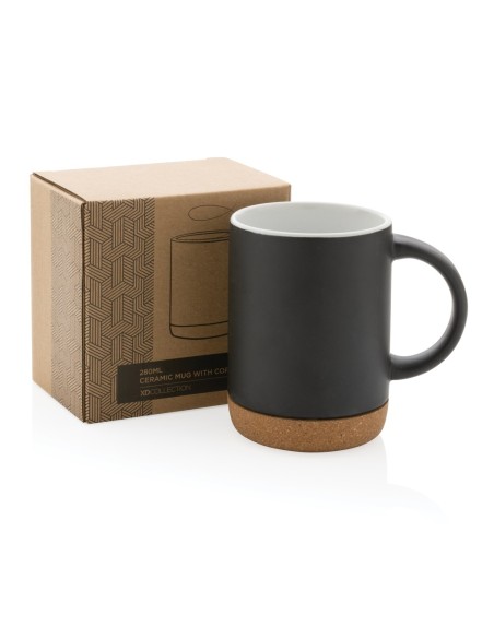Taza de cerámica con base de corcho
