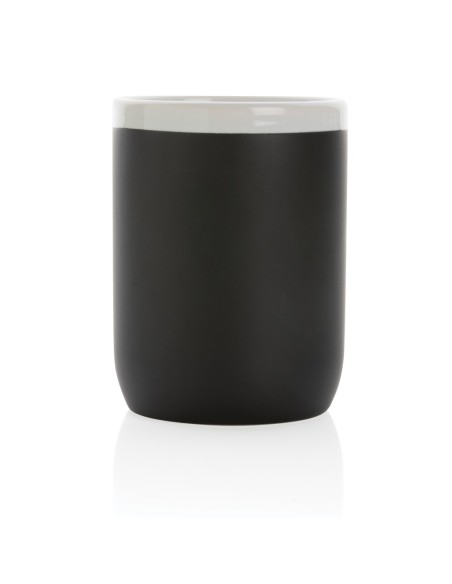 Taza de cerámica con borde blanco