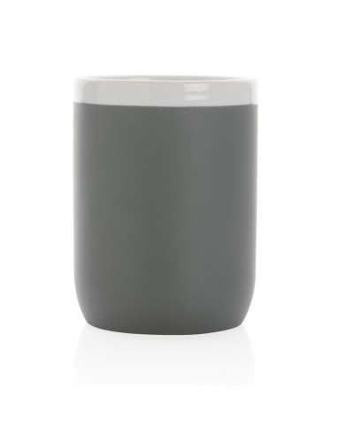 Taza de cerámica con borde blanco