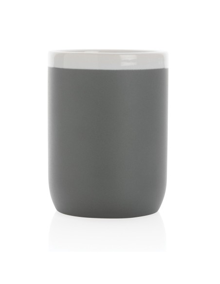 Taza de cerámica con borde blanco