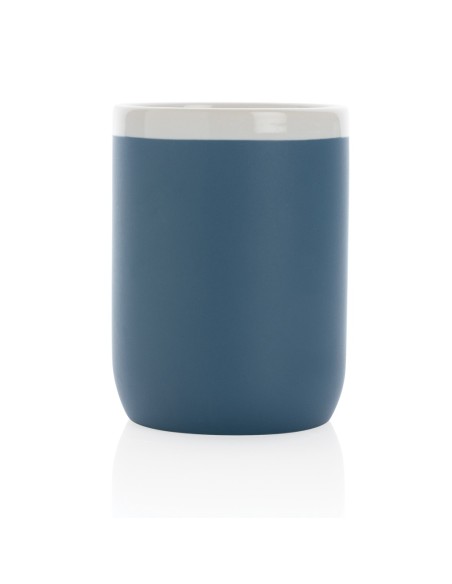 Taza de cerámica con borde blanco