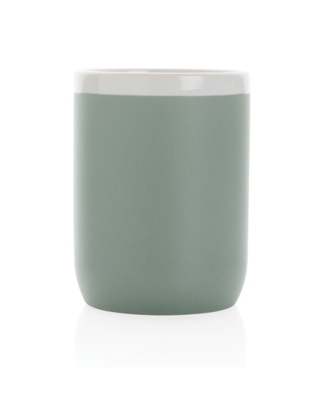 Taza de cerámica con borde blanco