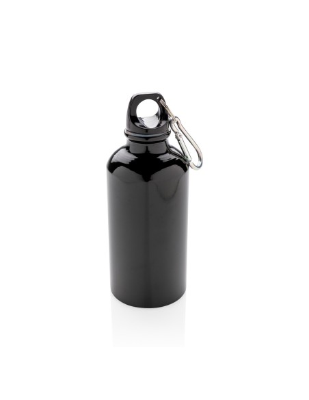 Botella deportiva de aluminio reutilizable con mosquetón