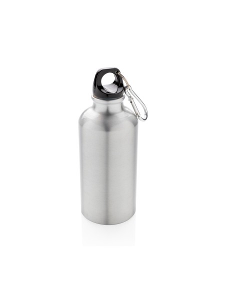 Botella deportiva de aluminio reutilizable con mosquetón