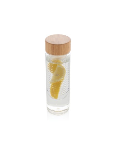 Botella infusora con tapa de bambú