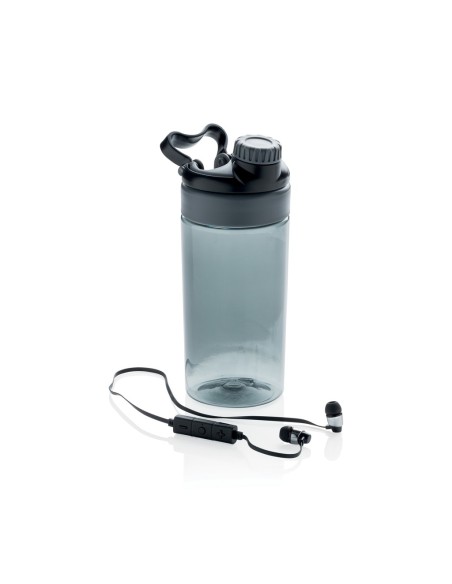Botella antigoteo con auriculares inalámbricos