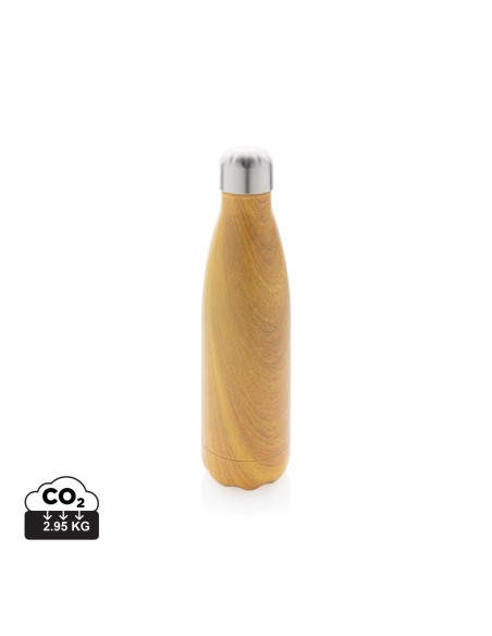 Botella aislada al vacío con estampado de madera