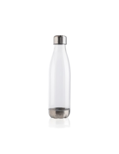 Botella de agua estanca con tapa de acero inoxidable.