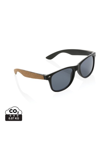 Gafas de sol de plástico PC reciclado GRS con corcho