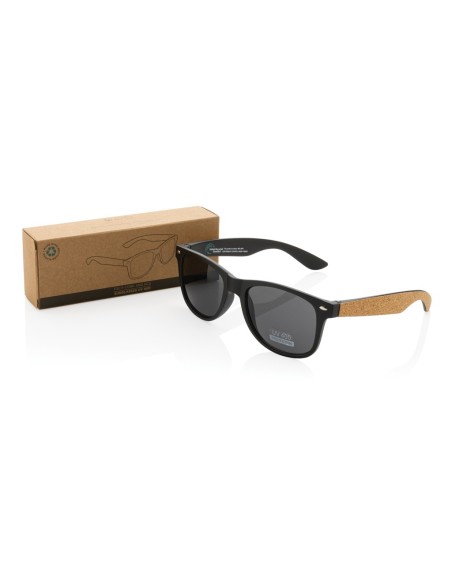 Gafas de sol de plástico PC reciclado GRS con corcho