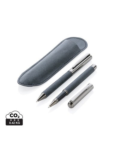 Set de bolígrafos de cuero reciclado