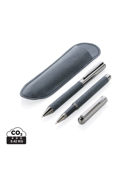 Set de bolígrafos de cuero reciclado