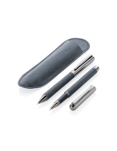 Set de bolígrafos de cuero reciclado