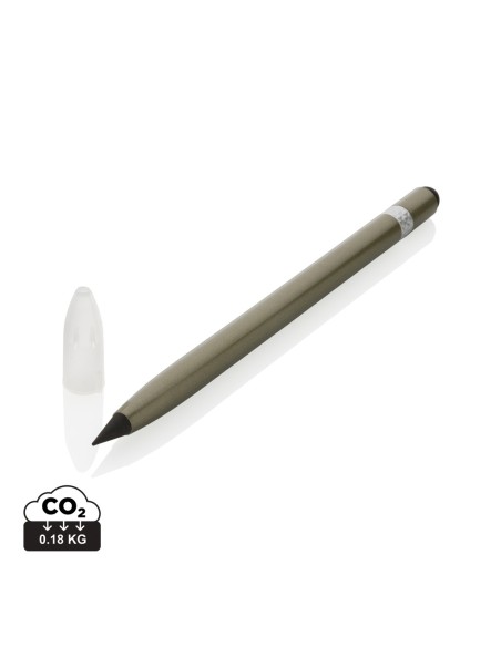 Bolígrafo sin tinta de aluminio con goma