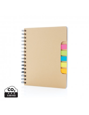 Libreta espiral A5 Kraft con notas adhesivas