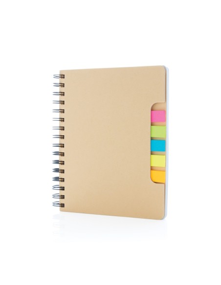Libreta espiral A5 Kraft con notas adhesivas