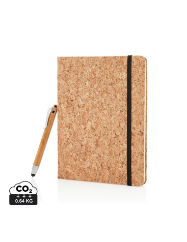 Libreta A5 con bolígrafo touch de bambú