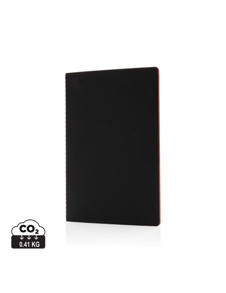 Libreta de tapa blanda de PU con borde de color