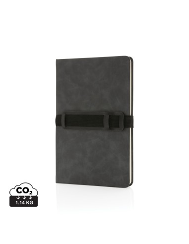 Cuaderno A5 de PU de tapa dura con soporte para...