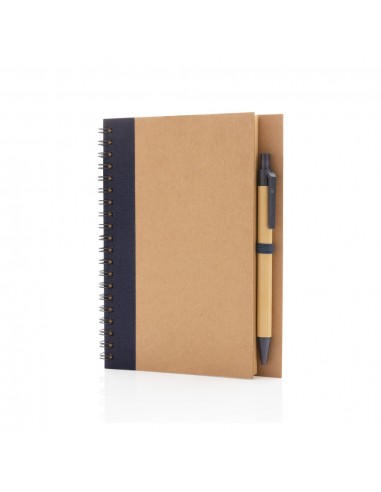 Cuaderno de espiral kraft con bolígrafo