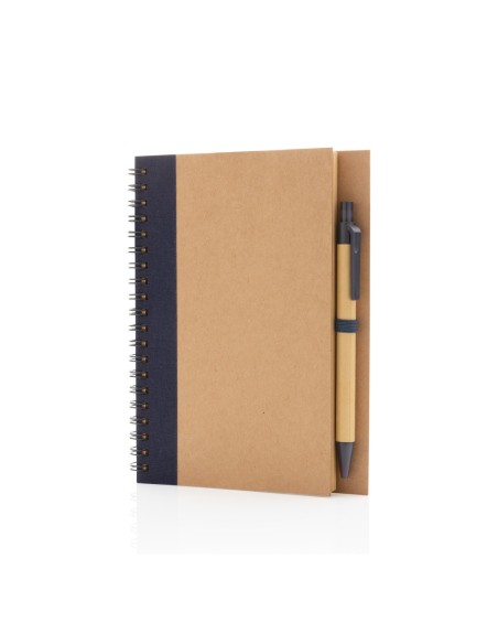 Cuaderno de espiral kraft con bolígrafo