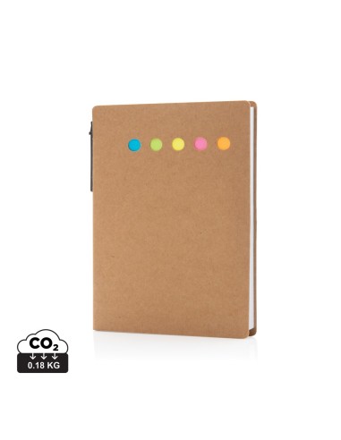 Cuaderno de notas adhesivas Kraft A6 con bolígrafo
