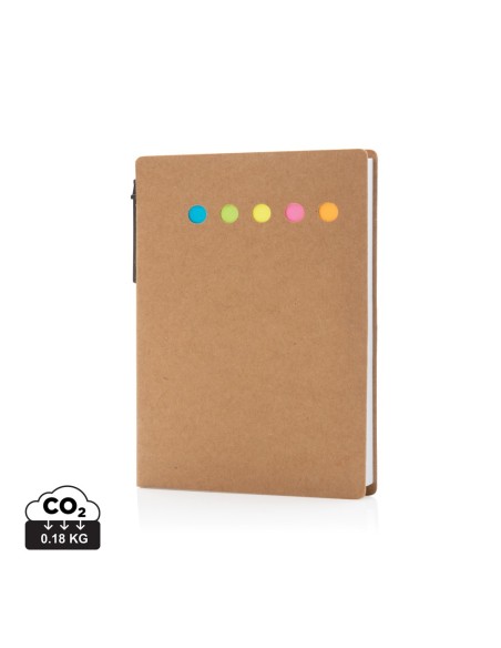 Cuaderno de notas adhesivas Kraft A6 con bolígrafo