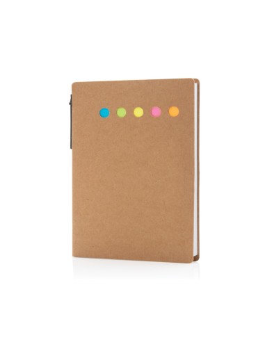 Cuaderno de notas adhesivas Kraft A6 con bolígrafo