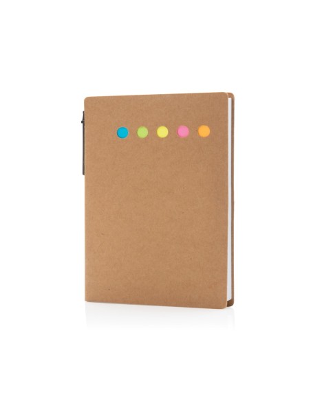 Cuaderno de notas adhesivas Kraft A6 con bolígrafo