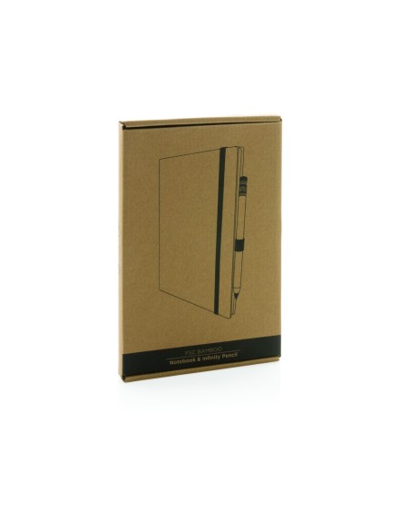Set de cuaderno y lápiz infinito de bambú
