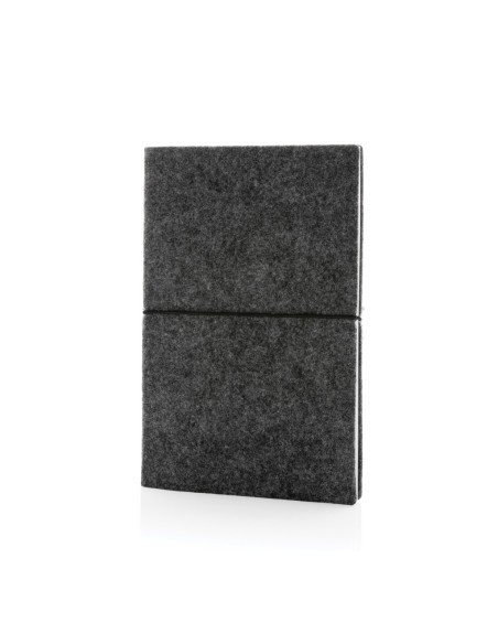 Libreta A5 tapa blanda de fieltro reciclado certificado GRS