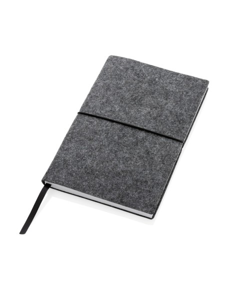 Libreta A5 tapa blanda de fieltro reciclado certificado GRS