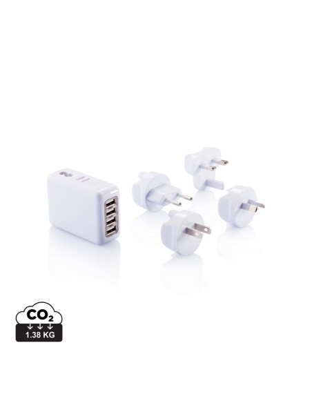 Enchufe de viaje con 4 puertos USB