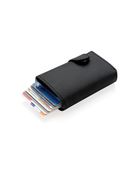 Tarjetero RFID de aluminio estándar con billetera de PU