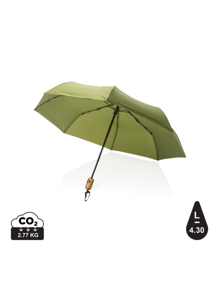 Paraguas automático RPET 190T bambú de 21" Impact AWARE ™