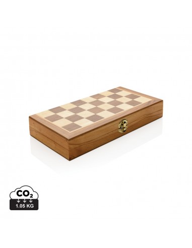 Juego de ajedrez plegable de madera de lujo