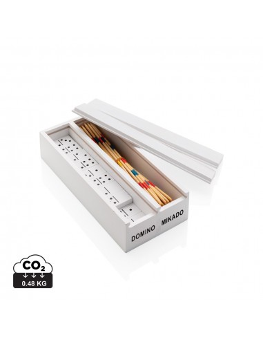 Juego Mikado/Domino en caja de madera